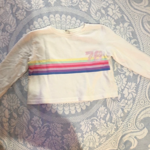 Cropped long sleeve striped girls top - Picture 1 of 2